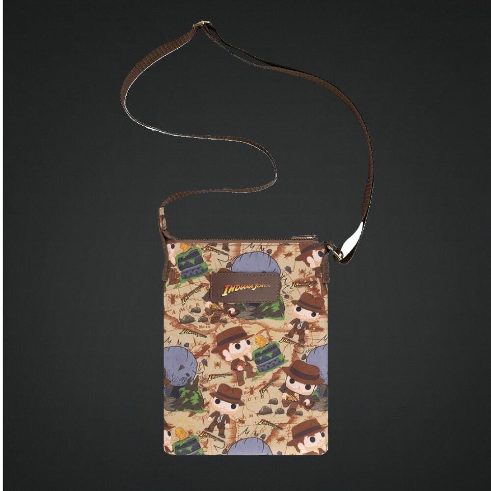 New Indiana Jones Raider of The Lost Ark All Over Print Crossbody Passport Bag